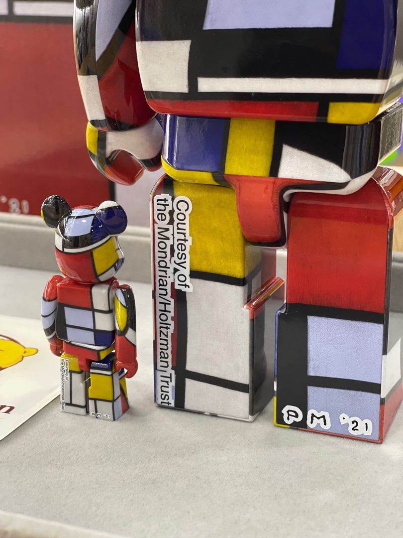 未開封】BE@RBRICK Piet Mondrian 100％ u0026 400％ メディコムトイ ベアブリック ピート・モンドリアン -  人形、キャラクタードール