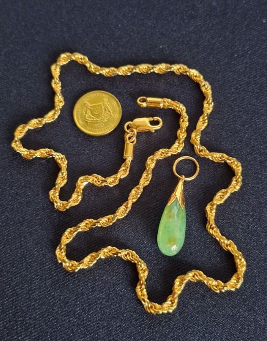 Jade Pendant 916 Gold Necklace Men s Fashion Watches