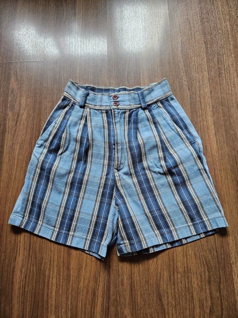 Mens blue cheap plaid shorts