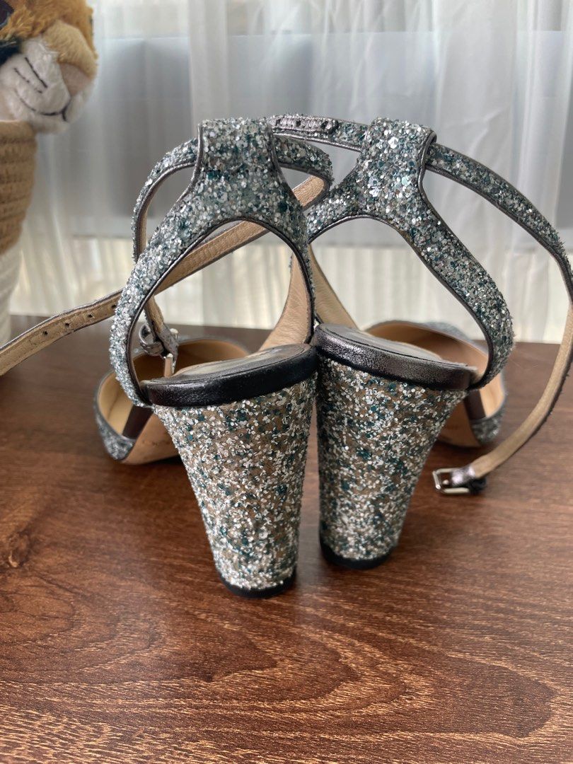 Glitter heel sandals online