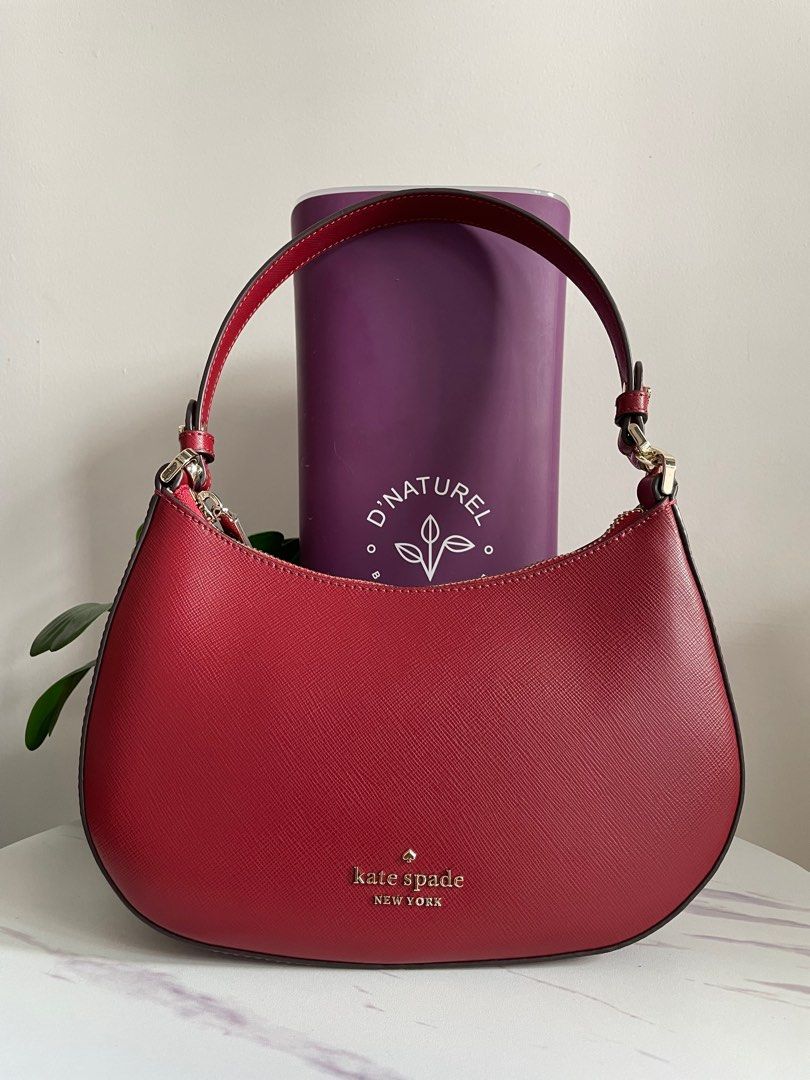 READY STOCK IN MALAYSIA) KATE SPADE STACI SAFFIANO LEATHER SHOULDER &  CROSSBODY RED CURRANT (K6043) – HBOUS