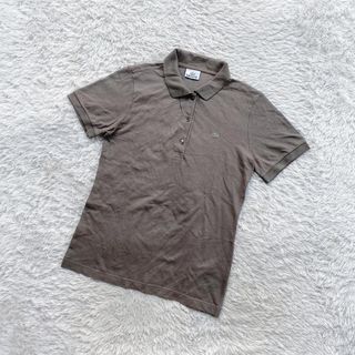 Laco5te Basic Logo Polo Shirt Short Sleeve Dark Gray