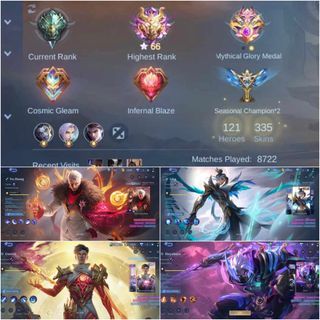 LING 91%WR, 3 COLLECTOR, RUBY ASPIRANTS, CHOU DAWNING, EPIC RECALL, 335 SKINS MOBILE LEGENDS ACCOUNT#279 (READ DESCRIPTION)