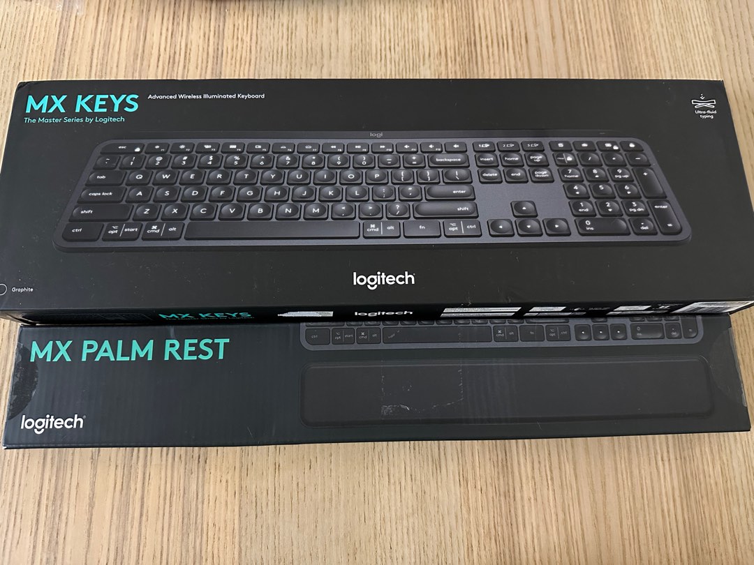 Logitech MX Keys with free Logitech Wrist Rest, Computers & Tech, Parts