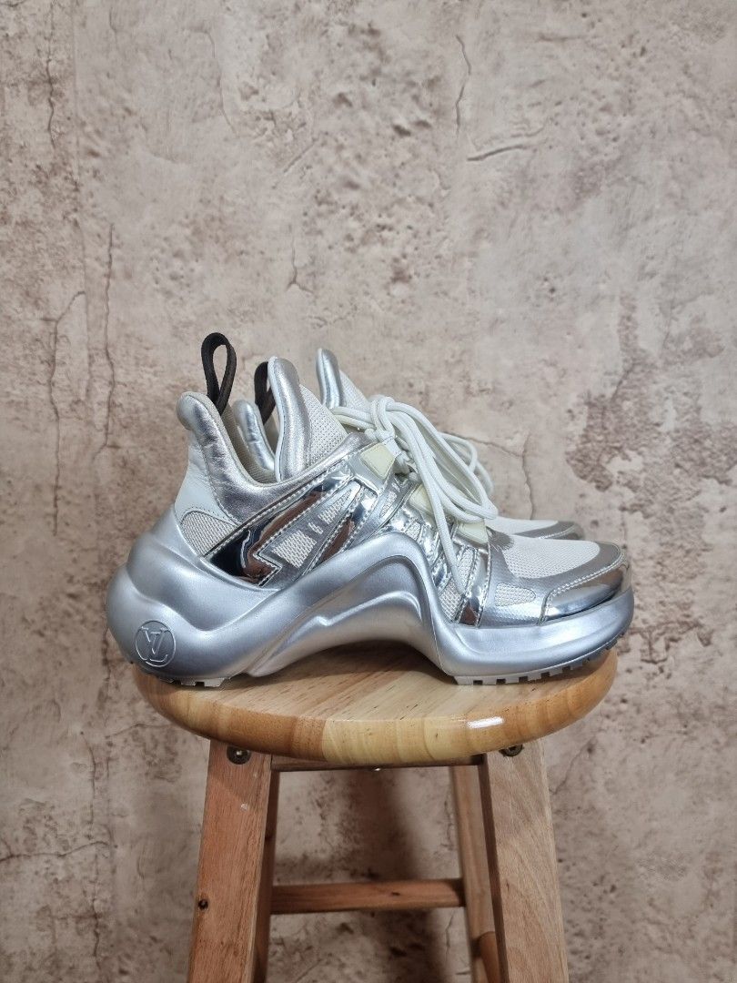 Louis Vuitton 'Archlight' Silver Mirror Sneakers, Women's Fashion