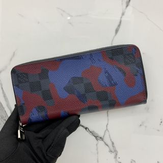 Louis Vuitton Zippy Wallet Limited Edition Camouflage Damier Cobalt Vertical Multicolor