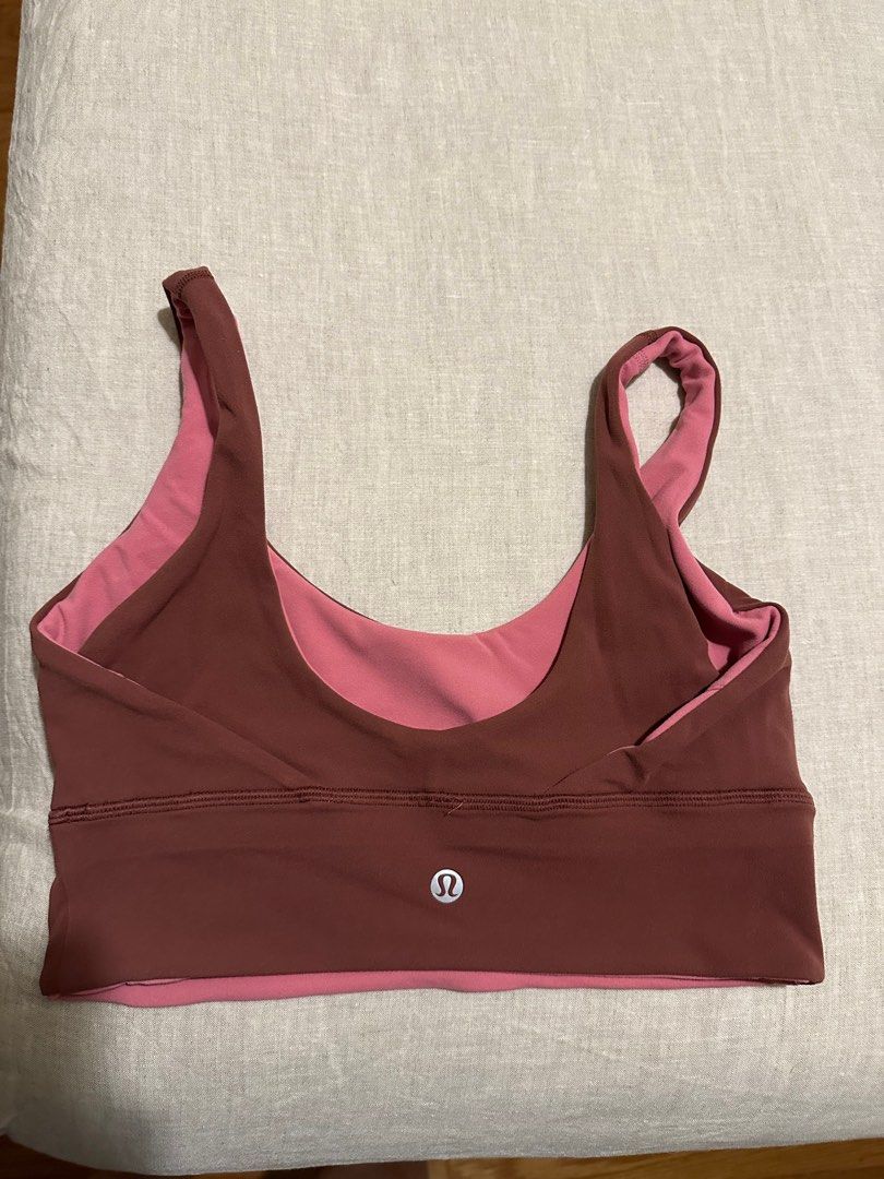 lululemon reversible align bra smoky red pink blossom, Women's Fashion,  Activewear on Carousell