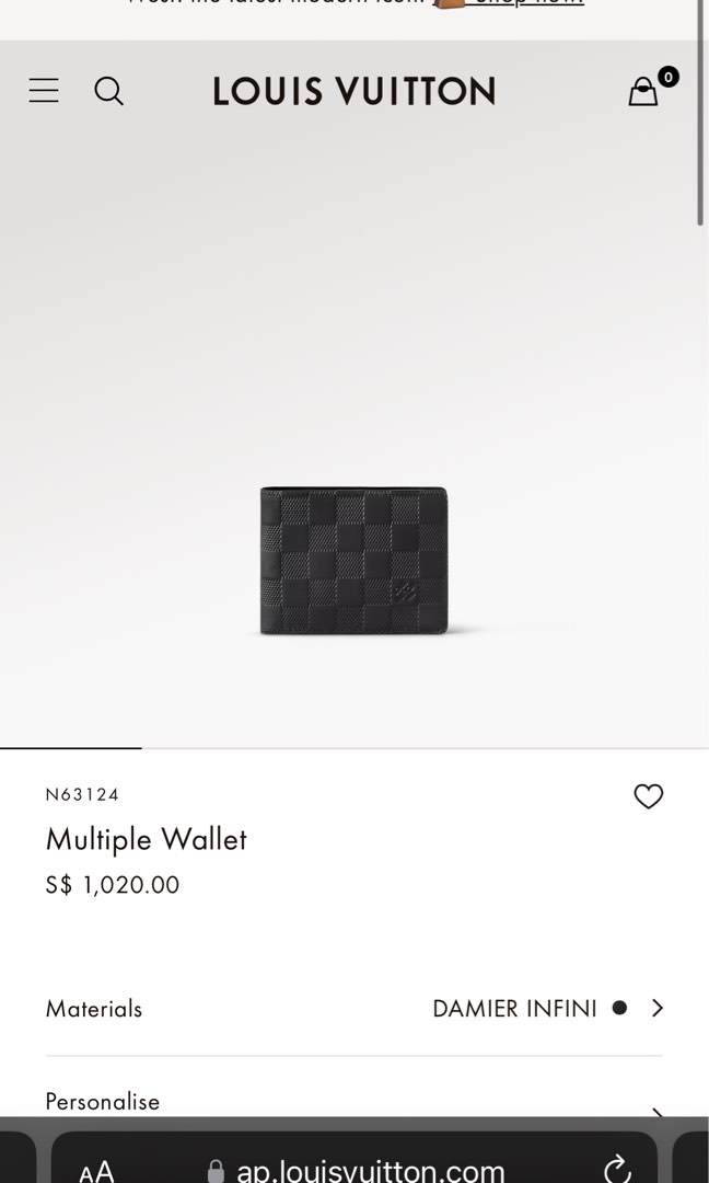 Multiple Wallet Damier Infini Leather - Men - Personalization