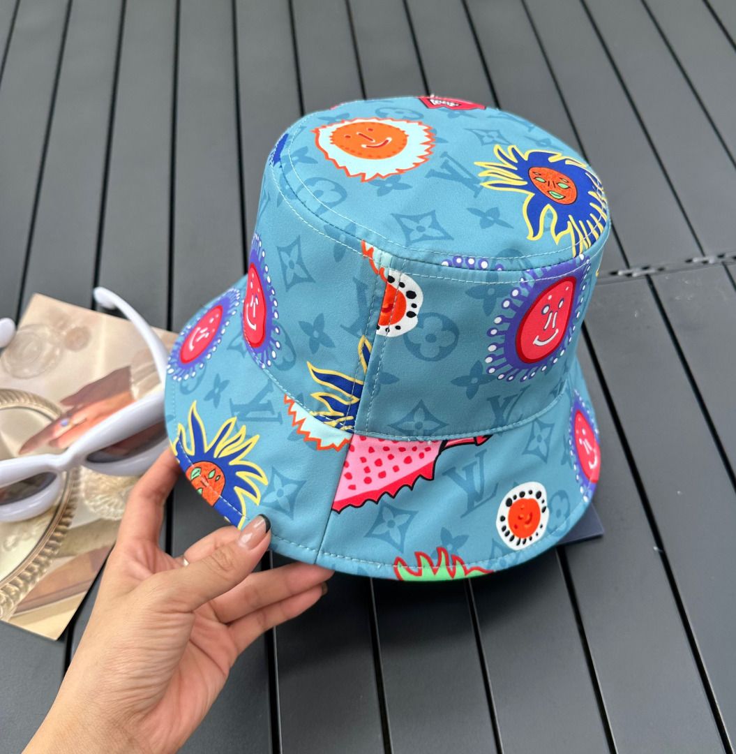 Louis Vuitton LV x YK Reversible Faces Bucket Hat, Blue, L