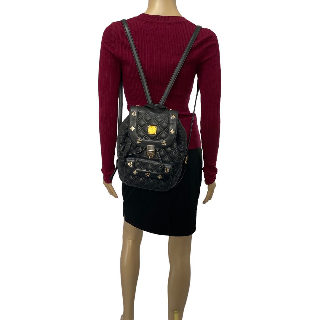 MCM Vintage Black Quilted Leather Backpack on Carousell