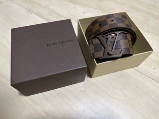 Louis Vuitton LV Circle 35mm Reversible Belt Black + Cowhide. Size 75 cm