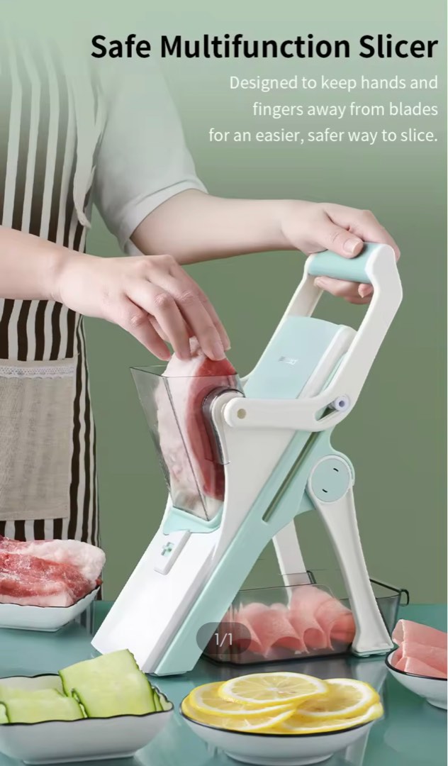 Migecon 5 in 1 mandoline vegetable slicer, Furniture & Home Living