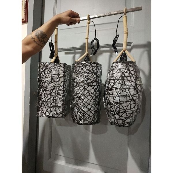 Native Rustic Hanging Lamp Handycrafts (Category: Lighting) located in Malabon City. Submitted by njmanzano213 (Listing ID 1251204627, Image 1). Description: Made of nito vine Proudly made from the Province of Albay with on/off switch Also accept bulk order.