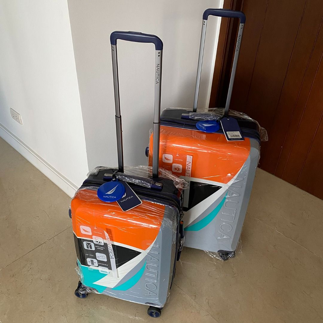 Nautica Luggage 24" Hard Case Orange Black Teal Gray on Carousell