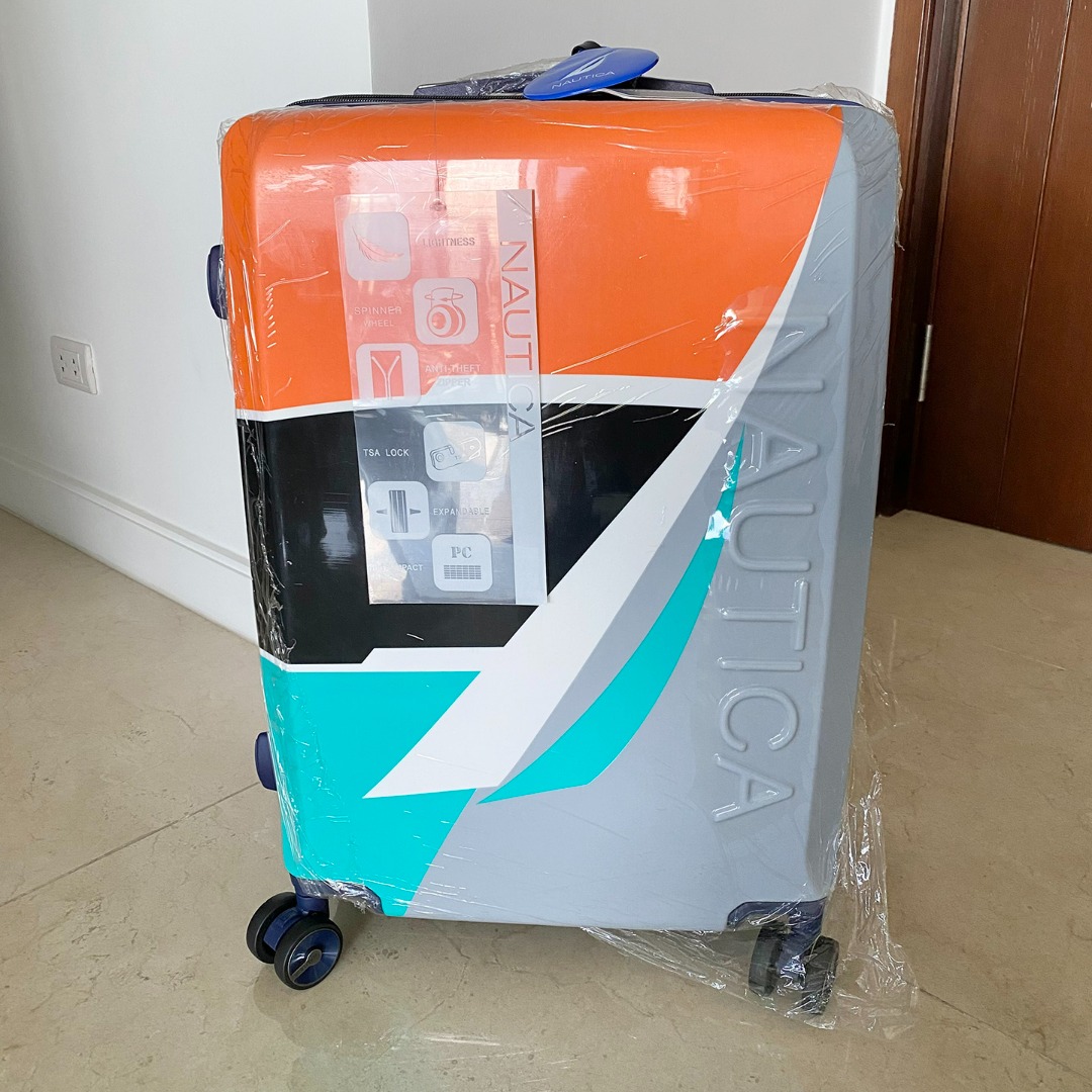 Nautica Luggage 24" Hard Case Orange Black Teal Gray on Carousell