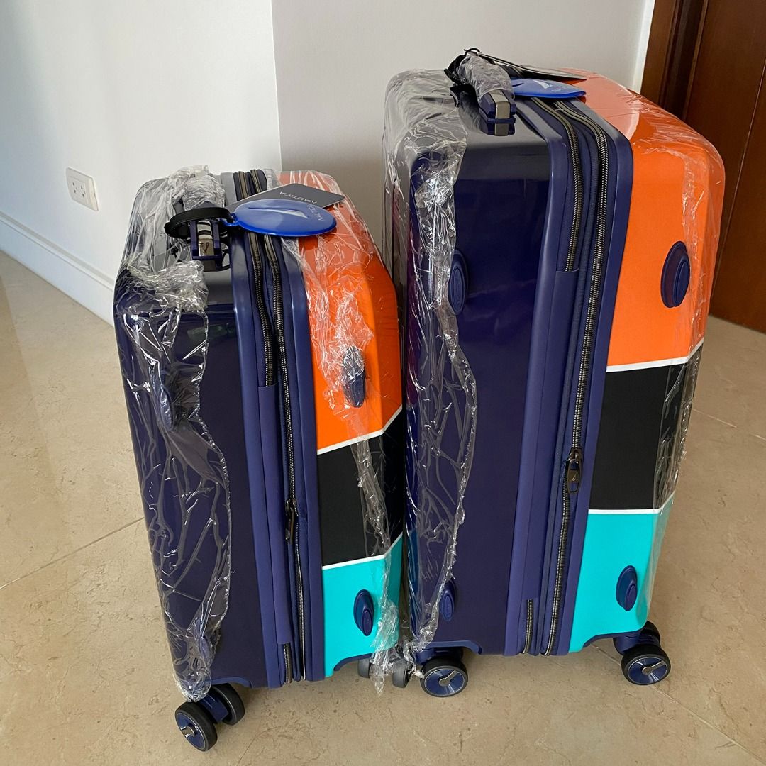 Nautica Luggage 24" Hard Case Orange Black Teal Gray on Carousell