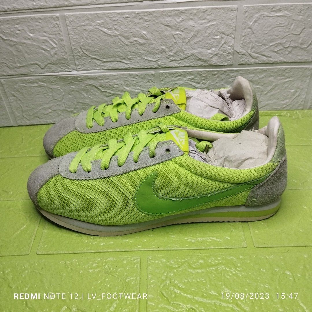 nike cortez lime green