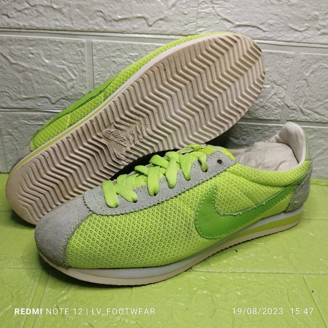 nike cortez lime green