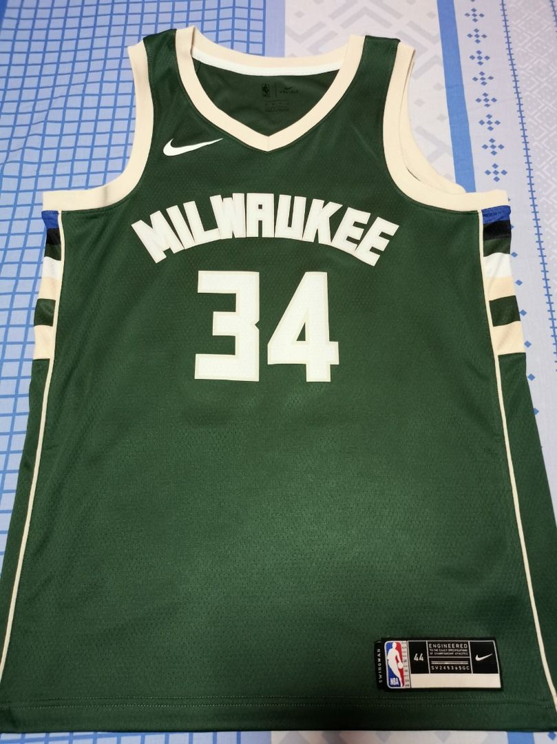 100% Authentic Giannis Antetokounmpo Nike Bucks Statement Edition Jersey 44  M