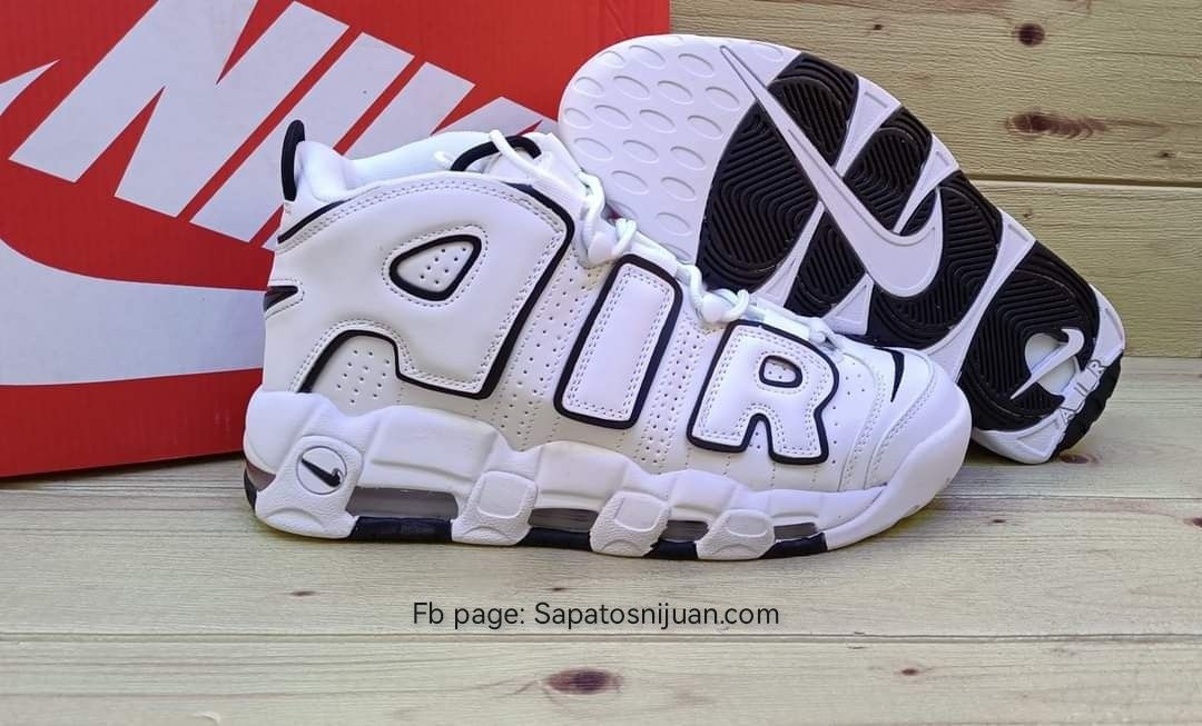 Nike uptempo store white and black