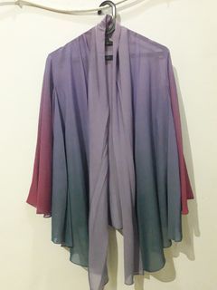 Outer cardigan pesta gradasi ungu
