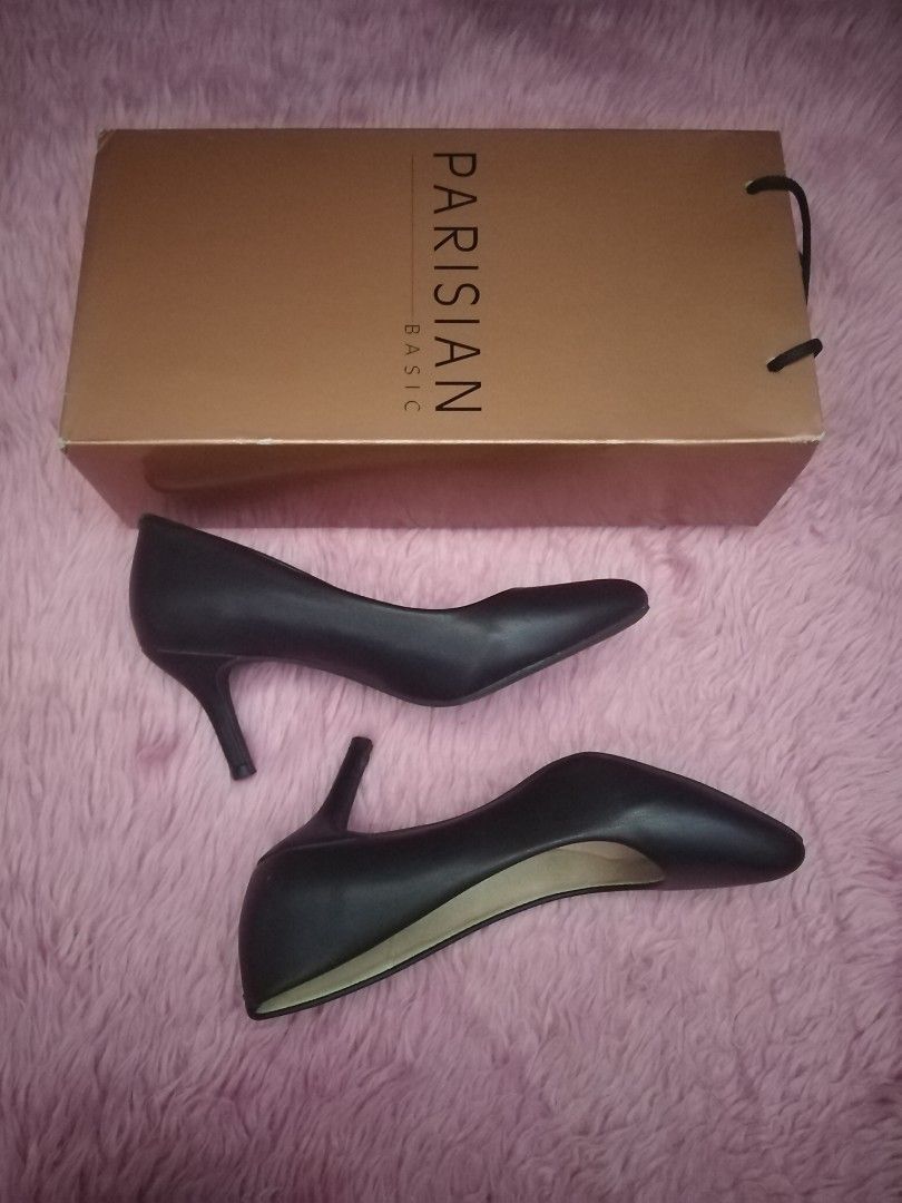 Parisian black shoes with heels online