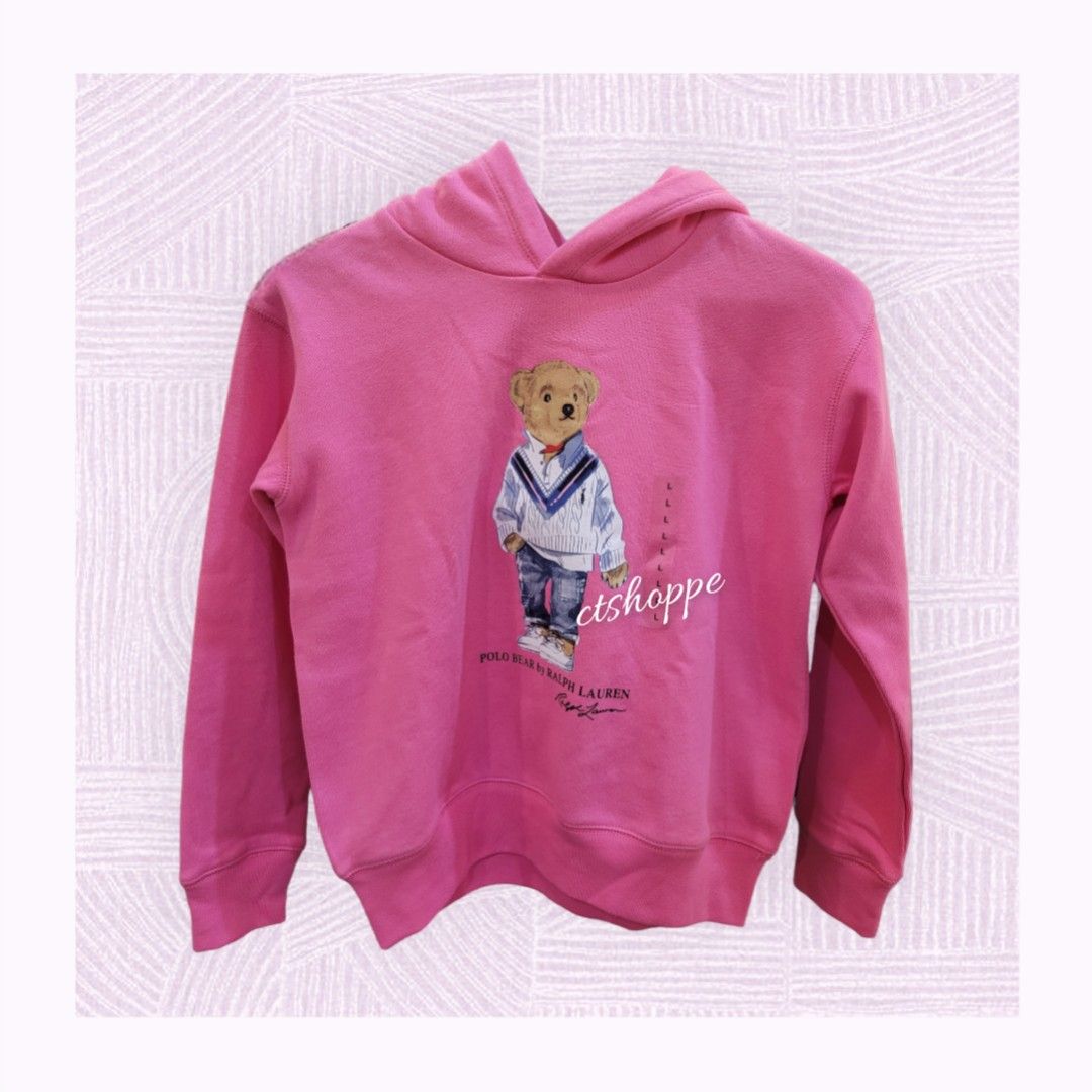 Pink polo bear best sale hoodie