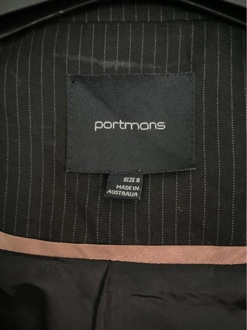 Portmans Blazer White Stripe Women s Fashion Coats Jackets