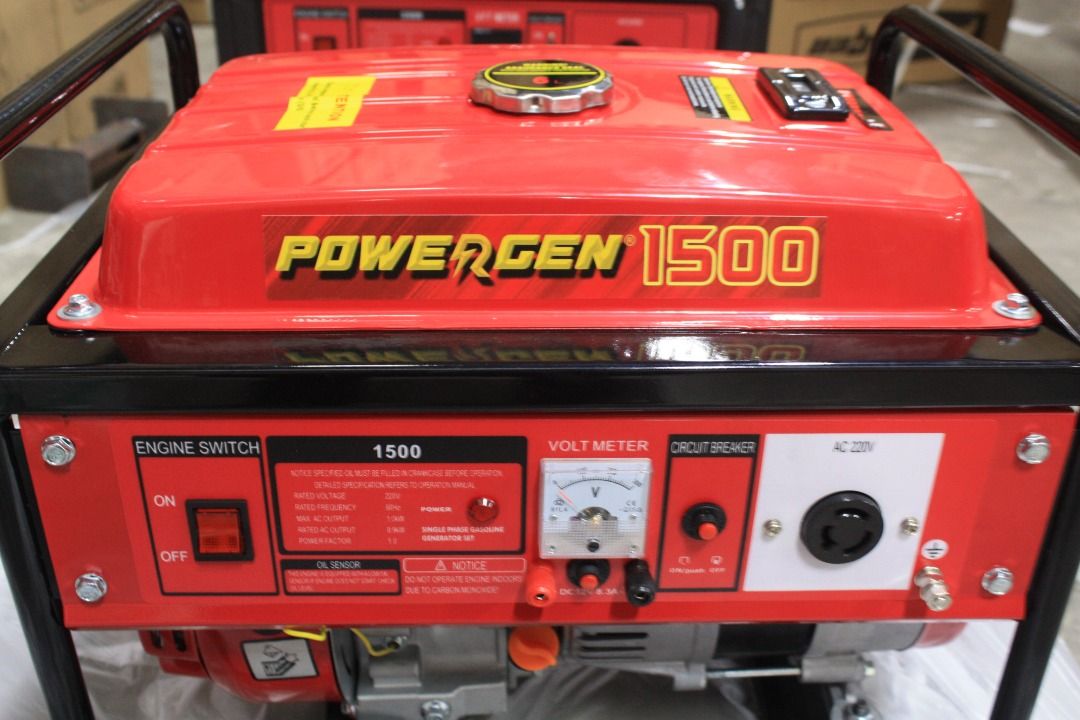 Powergen 1500 Gasoline Generator 1000W, Commercial & Industrial ...