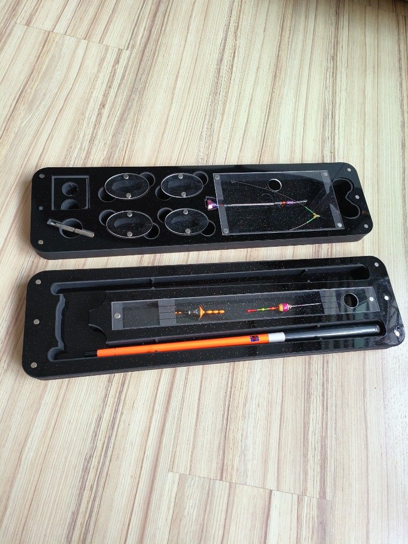 Prawning galaxy tackle box with rod, water depth checker, float and