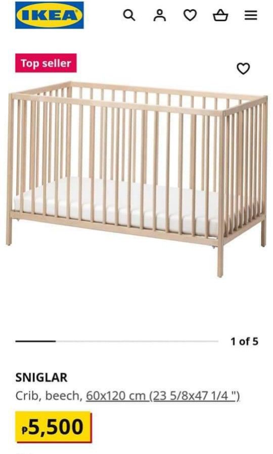 Sniglar crib dimensions online