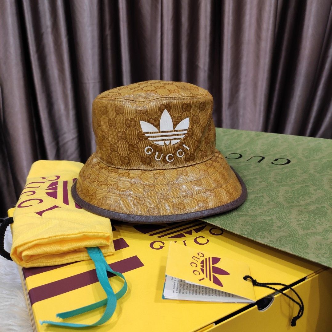 Preloved Unused Gucci x Adidas Canvas Bucket Hat. Size XL 60cm
