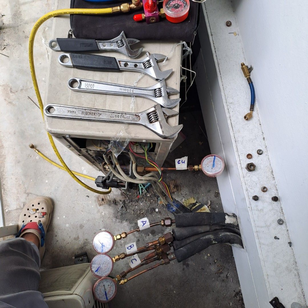 Pressure Test Aircon , 16/10/2023 updated, for gas leaking, TV & Home