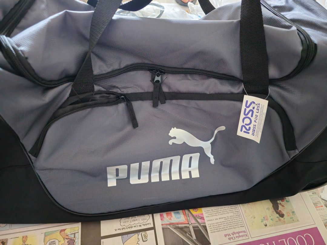 Puma Wanderer 28 Rolling Duffle Bag, Black/Silver