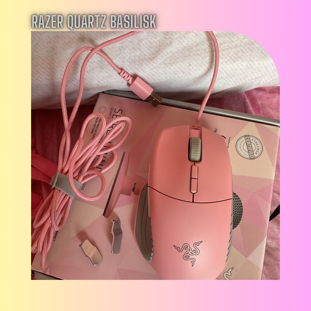 Razer Quartz Basilisk (pink mouse), Computers & Tech, Parts