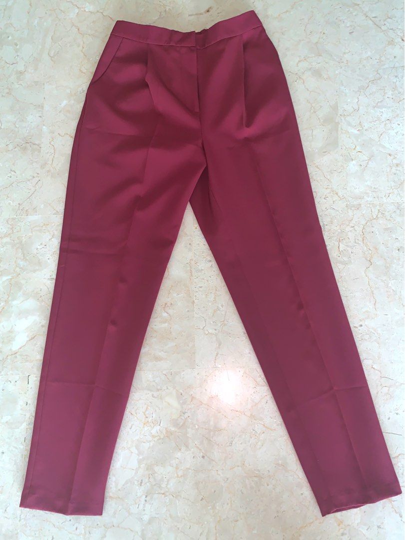 Red 2024 trousers womens