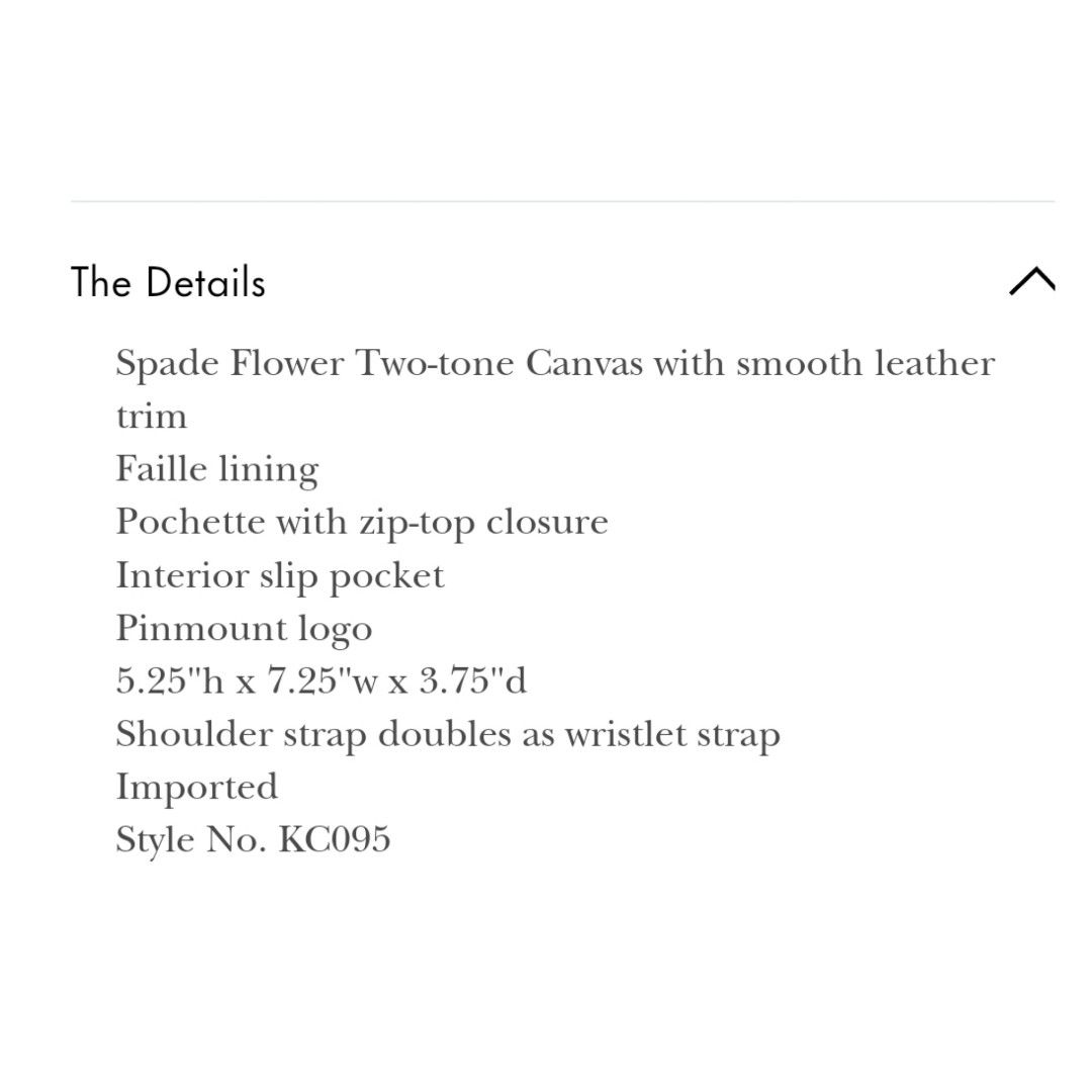 Spade Flower Two Tone Canvas East West Pochette
