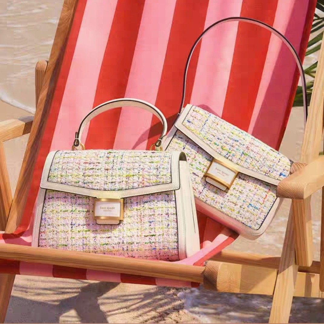 Kate spade shop pink tweed purse