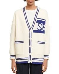 SANDRO PARIS | Varsity Style Cardigan (Category: Coats, Jackets and Outerwear) located in Lapu Lapu. Submitted by nervecloset (Listing ID 1251262364, Image 1). Description: SANDRO PARIS | Varsity Style Cardigan size 0 on tag W = 21.6 inches L = 27.3 inches Excellent condition 2850 + sf.