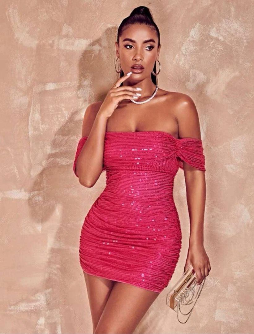 Pink shop dress shein