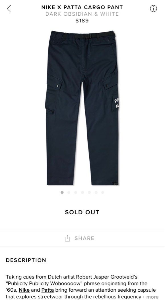 Nike x patta top cargo trousers