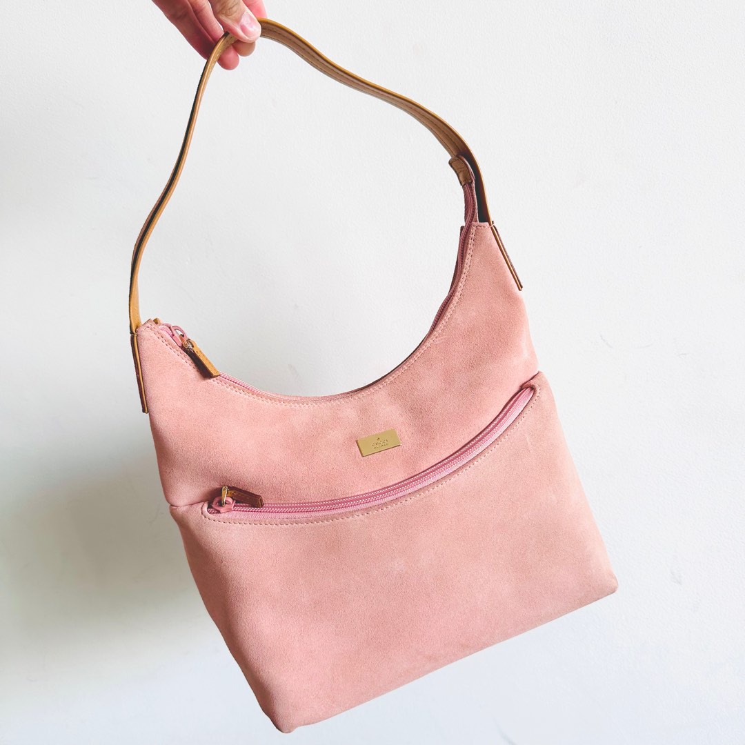 Pink suede gucci bag top