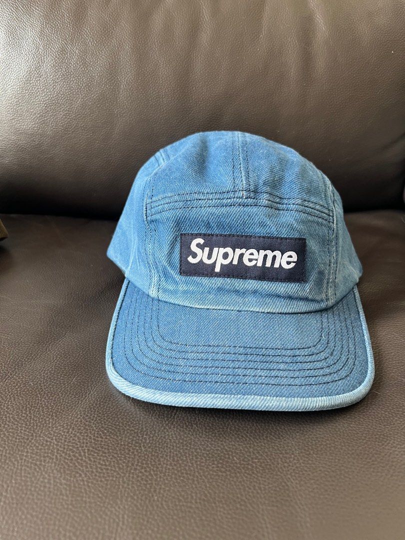 Supreme denim cap, 男裝, 手錶及配件, 棒球帽、帽- Carousell