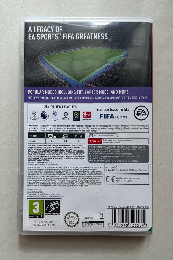 Switch FIFA21 FIFA 21 少議, 電子遊戲, 電子遊戲, Nintendo 任天堂