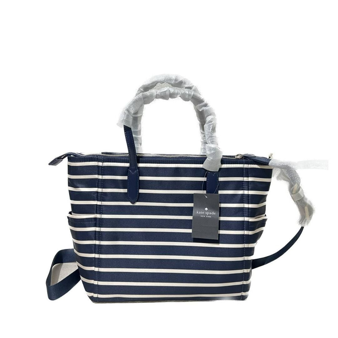 KATE SPADE CHELSEA NYLON SATCHEL NAVY MARINA STRIPE KC709 NWT $299