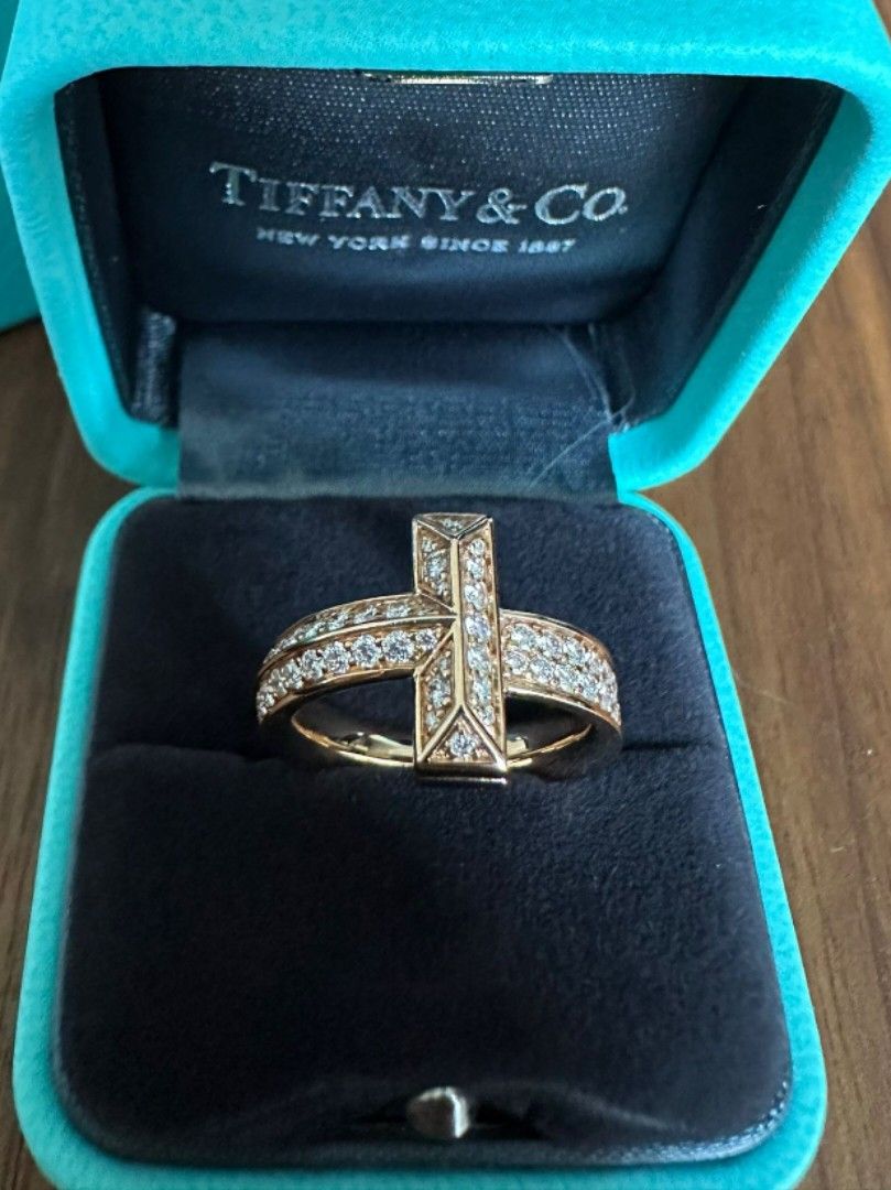 Tiffany and co T diamond wide ring Women s Fashion Jewelry