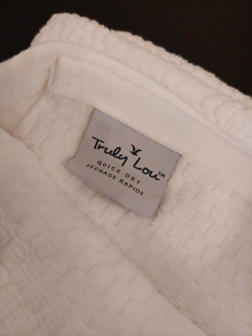 TRULY LOU QUICK DRY TEXTURED BATH TOWELS, Furniture & Home Living