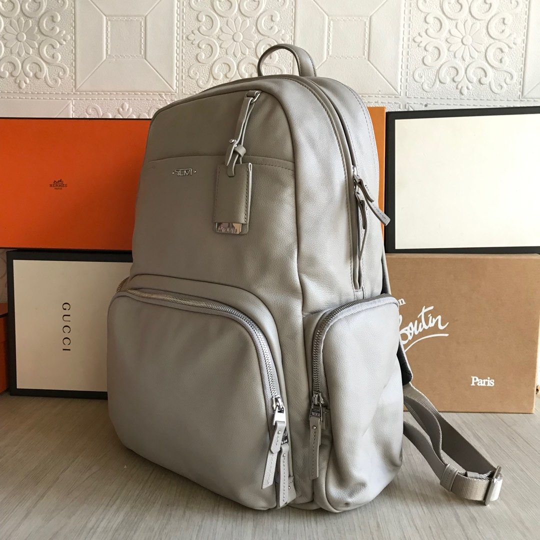Tumi calais leather backpack top