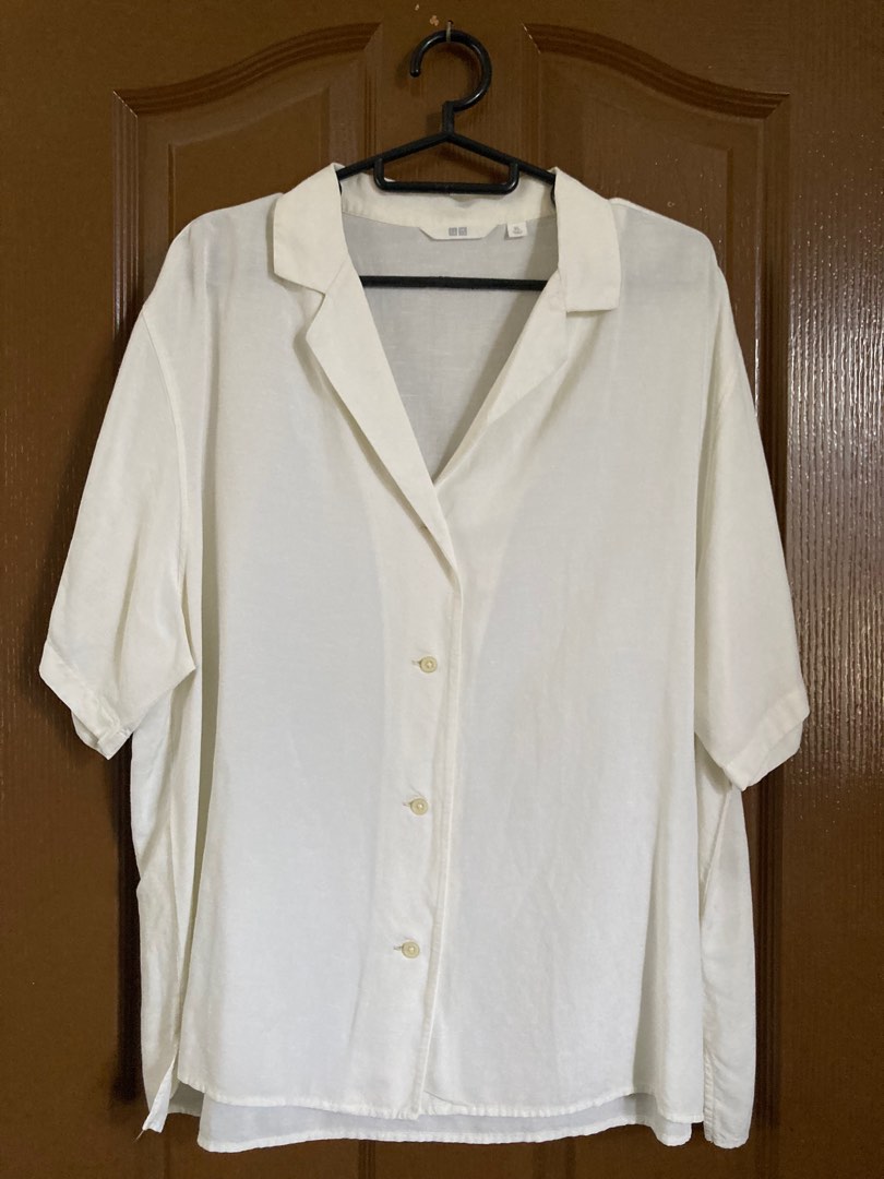 UNIQLO linen blouse on Carousell