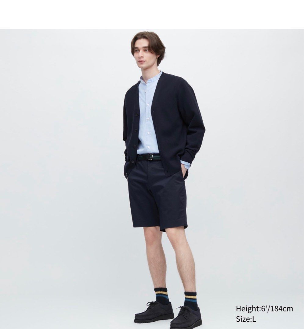 UNIQLO NAVY STRETCH SLIM FIT SHORTS SIZE M Men s Fashion Bottoms
